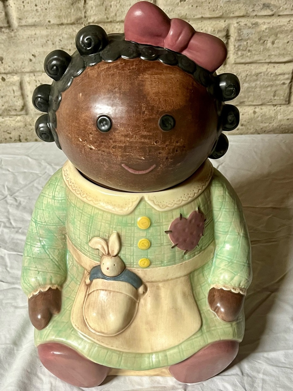 Vintage Treasure Craft Spice Rag Doll Ceramic Cookie Jar Kitchen Decor 14"